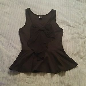 Peplum top with bow